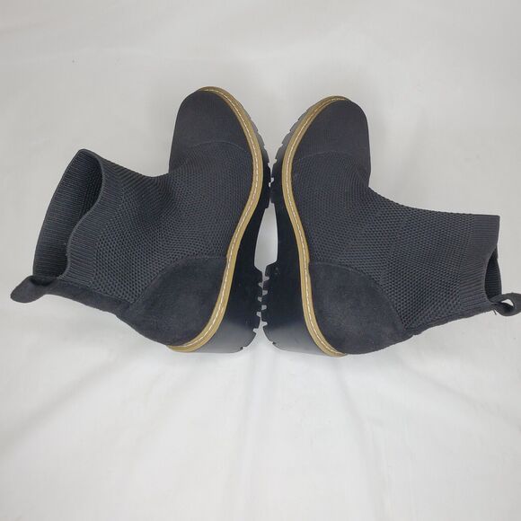 Nicole Miller Black LeLe Platform Wedge Sock Ankle Booties - Size 10 - Picture 5 of 8